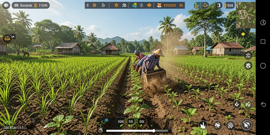 Gameplay Farming yang seru dan menantang di 66K.