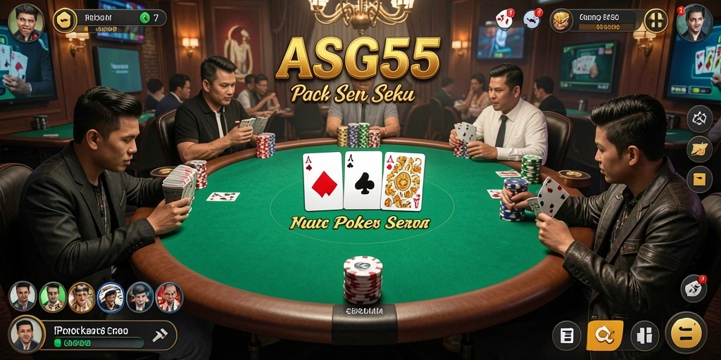 Tampilan gameplay seru ASG55 dalam permainan Poker.
