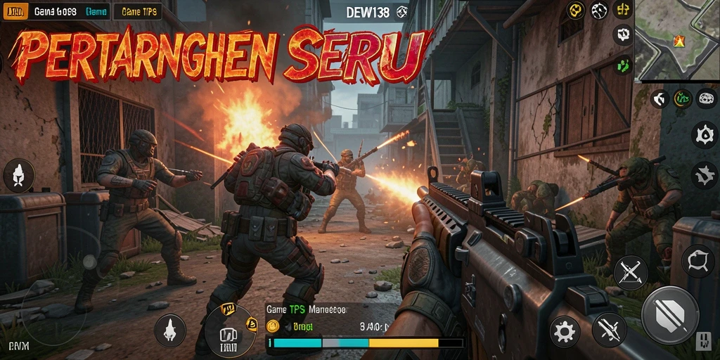 Tampilan gameplay menegangkan dengan aksi tembak-menembak.