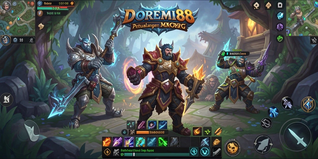 Tampilan gameplay menakjubkan dalam DOREMI88 menunjukkan petualangan epik.