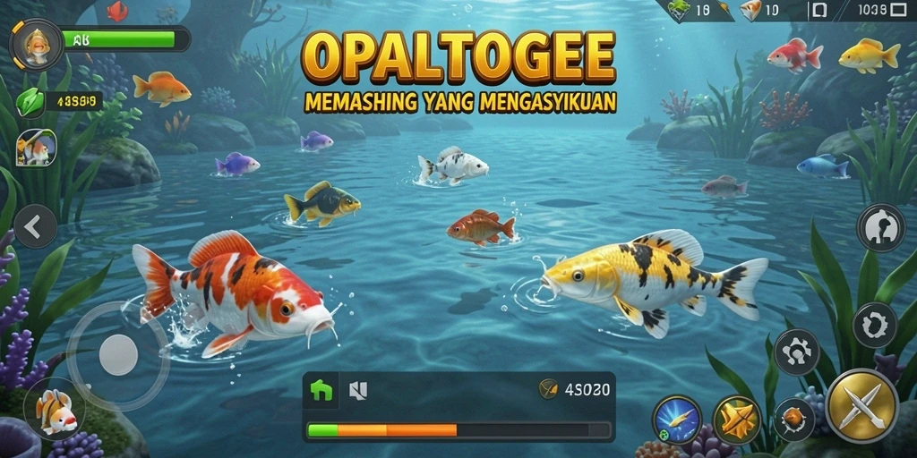 Screenshot gameplay OPALTOGEL dengan pengalaman memancing seru.
