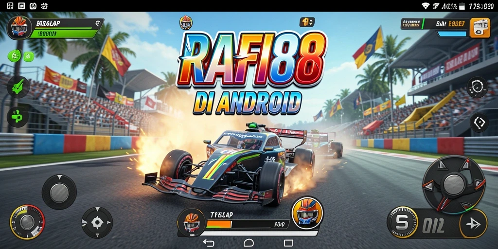 Tampilan gameplay menegangkan di RAFI88 saat balapan.