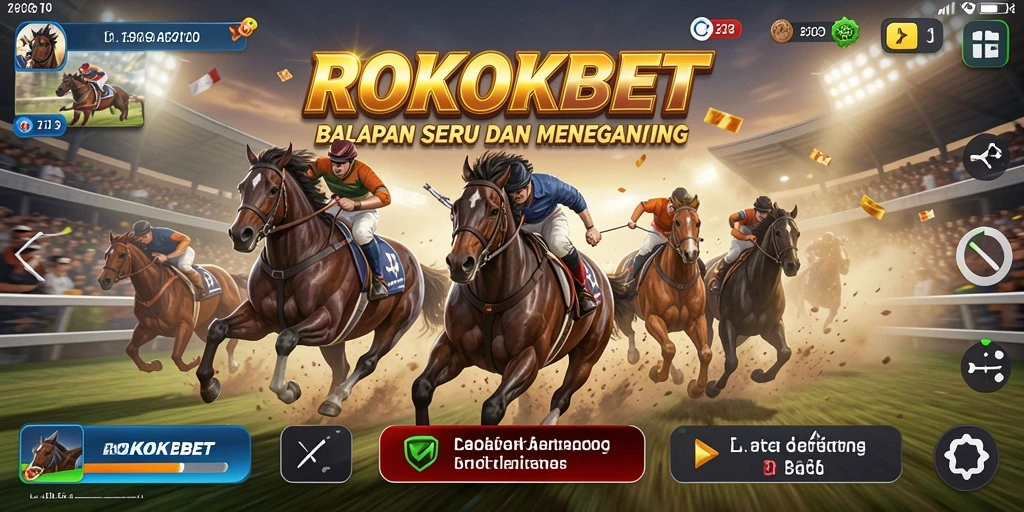 Tampilan utama ROKOKBET yang menampilkan aksi balapan seru.