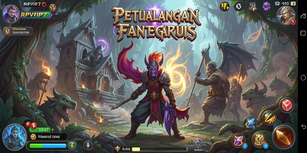 Tampilan gameplay RPVIP7 yang epik dengan pertarungan seru.