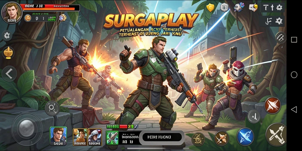 Tampilan mendebarkan dari gameplay Action di SURGAPLAY.