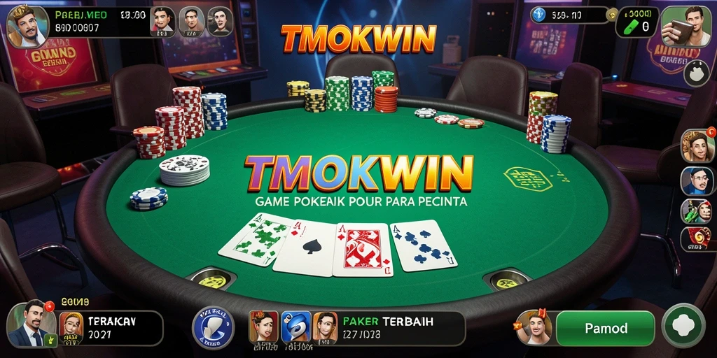 Tampilan menarik dari gameplay Poker di TMOKWIN.