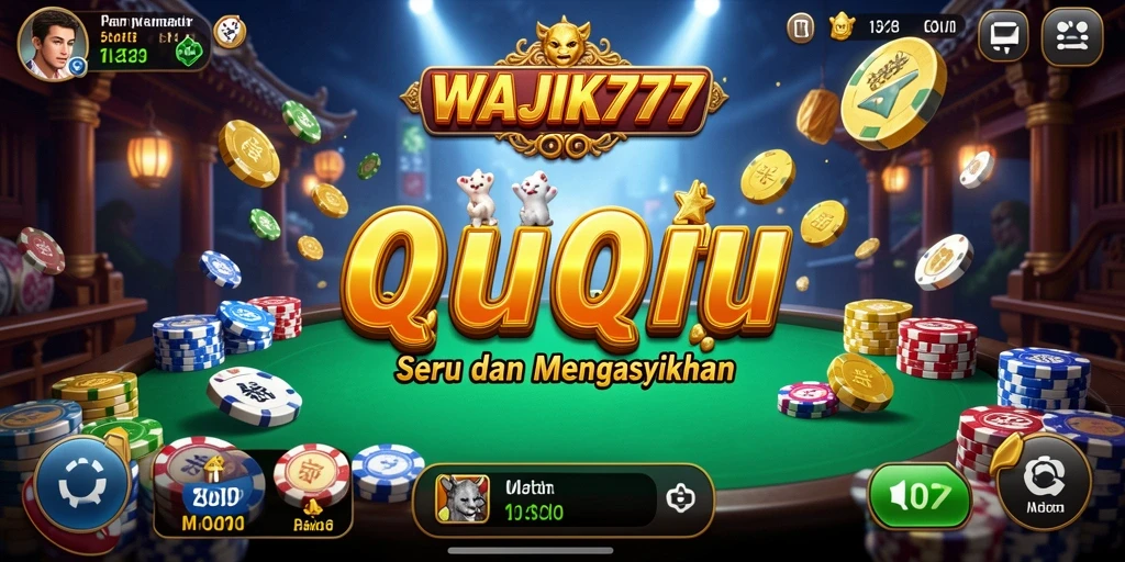 Screenshot gameplay seru dari WAJIK777, tunjukkan kartu QiuQiu.