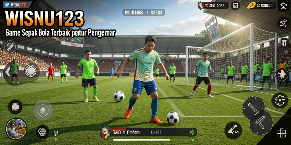 Tampilan seru dari gameplay <strong>WISNU123</strong> dalam pertandingan sepak bola.